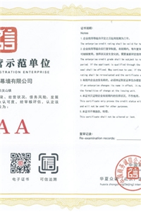 誠(chéng)信經(jīng)營(yíng)示范單位